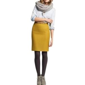 J. Crew the pencil ✏️ skirt mustard wool